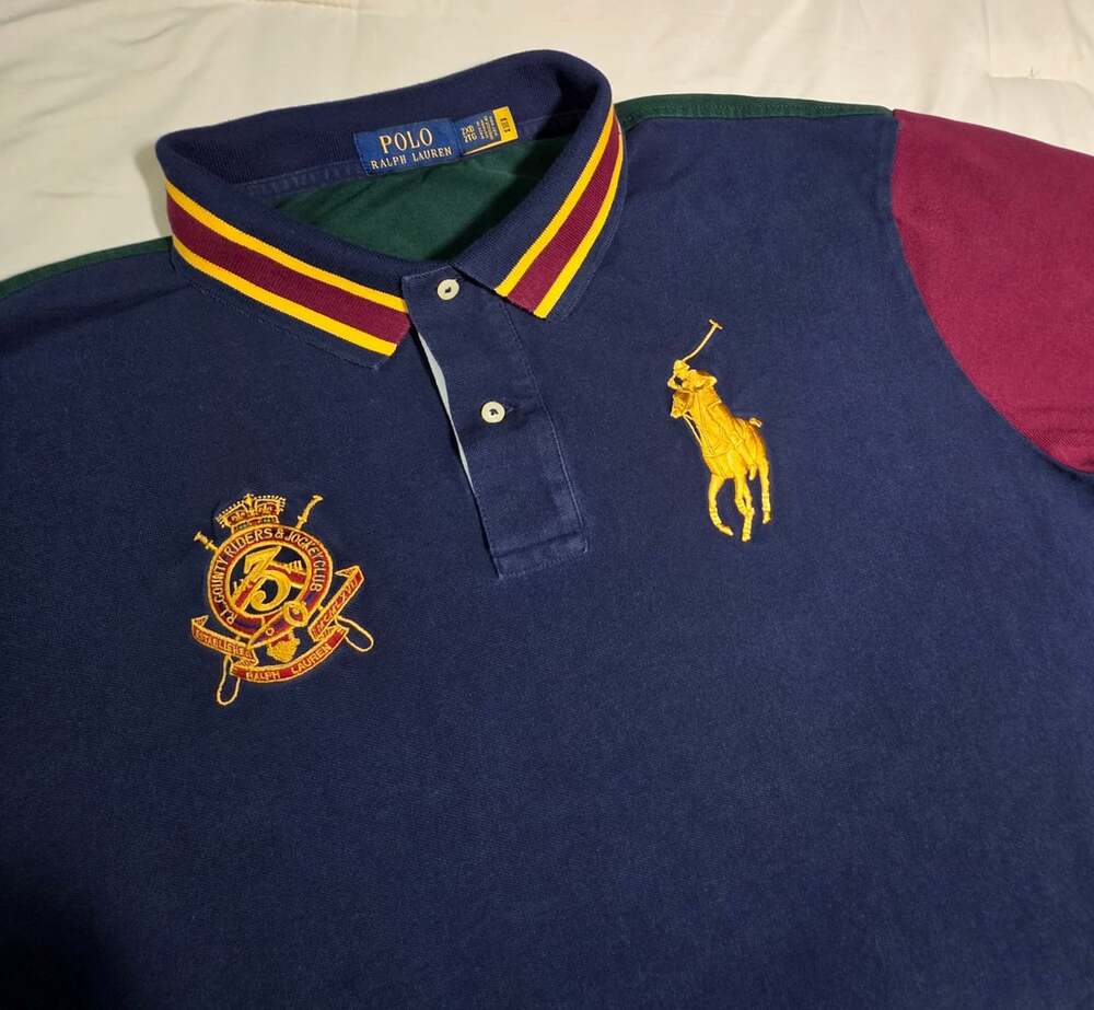 Polo Ralph Lauren County Riders & Jockey Club Colorblock Big Pony Polo Shirt 2XB